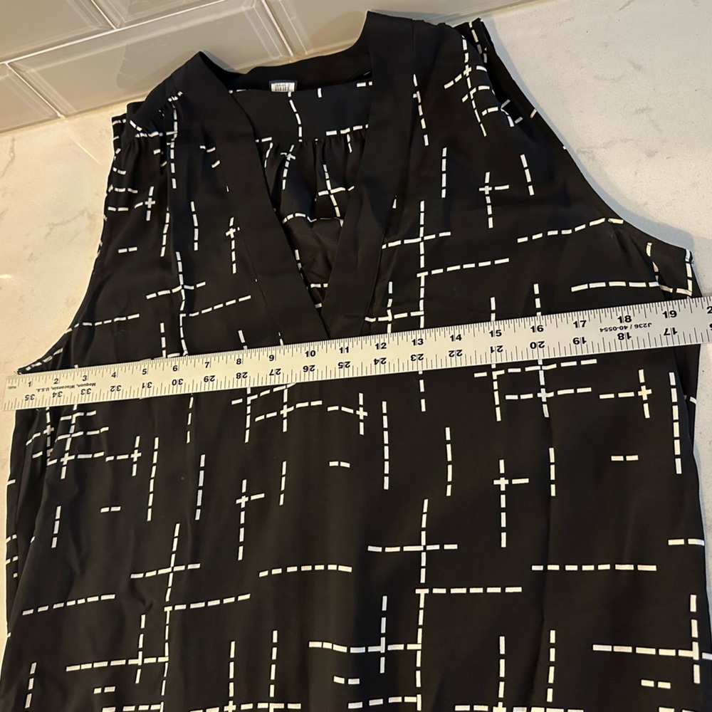 Pendleton 100% Silk Black White‎ Sheath Dress Lined Sleeveless Small Pockets - Picture 7 of 11